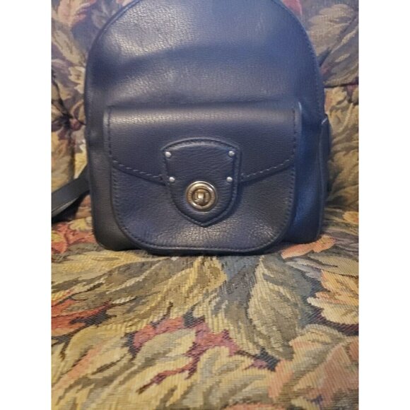 LAUREN Ralph Lauren ~ Black Pebbled Leather Small Backpack Zip Turn Lock EUC main image 6